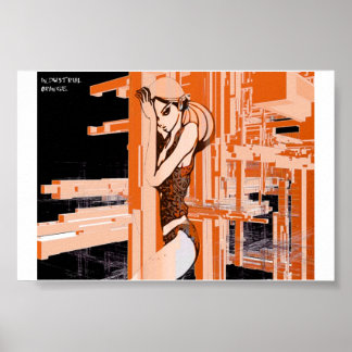 orange industrial poster