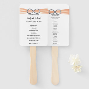 Orange Infinity Wedding Program Fans