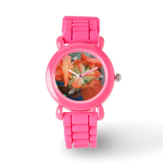 Orange Iris Flower Watch (Front)