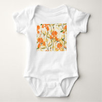 Orange irises: seamless floral pattern