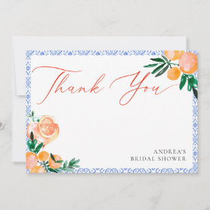 Orange Italian That’s Amore Bridal Shower Thank You Card