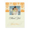Orange +  Ivory Damask Thank You Photo postcards,