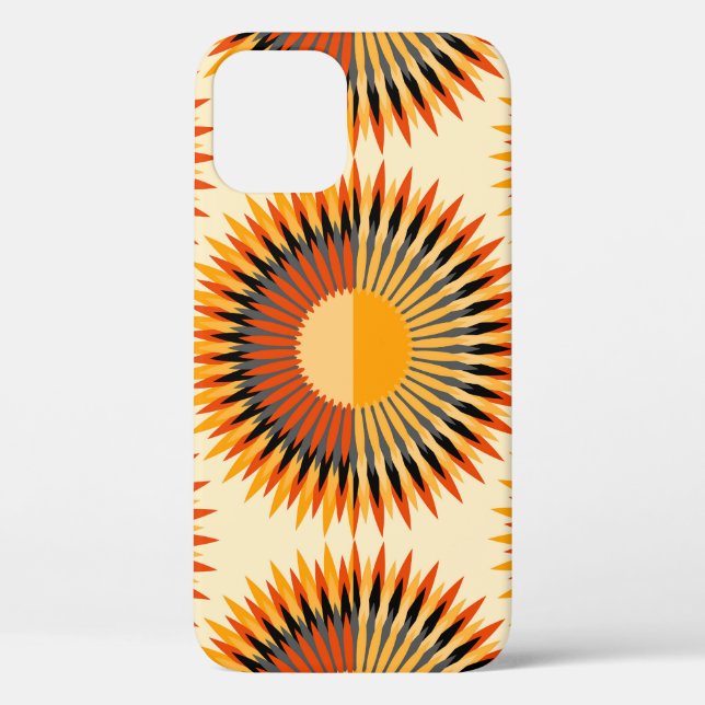Orange Ivory Flowers Stars Pattern Case-Mate iPhone Case (Back)
