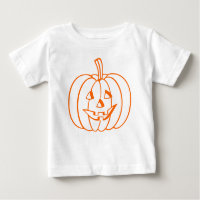 Orange Jack-O-Lantern Halloween Pumpkin Outline