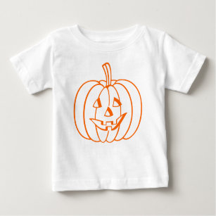 Orange Jack-O-Lantern Halloween Pumpkin Outline Baby T-Shirt
