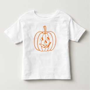 Orange Jack-O-Lantern Halloween Pumpkin Outline Toddler T-Shirt
