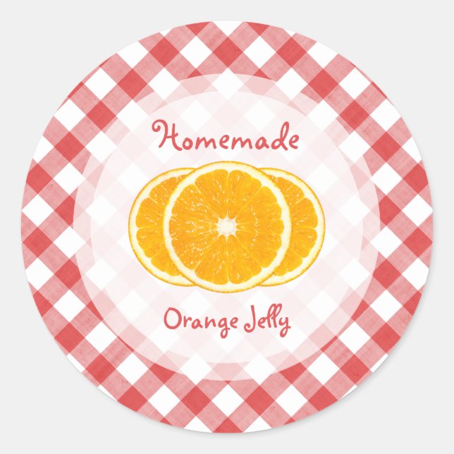 Orange Jam Jelly Classic Round Sticker (Front)