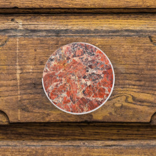 Orange Jasper Stone Pattern Ceramic Knob