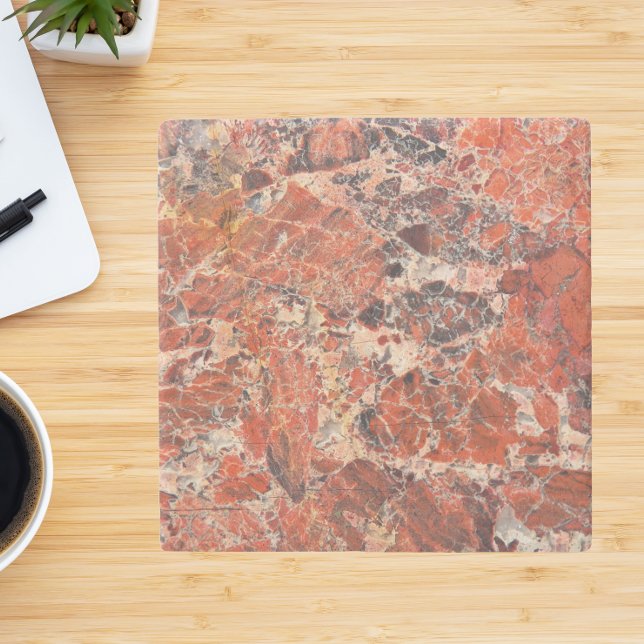 Orange Jasper Stone Pattern Coaster (In Situ)