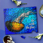 Orange Jellyfish Blue Ocean Go with the Flow Bold Jigsaw Puzzle<br><div class="desc">“Go with the flow.” Take a lesson from this orange yellow jellyfish floating along in the turquoise blue ocean and let life take its course whenever you use this stunningly chic, vibrantly-colored photo jigsaw puzzle. Makes a great gift for someone special! Comes in a special gift box. You can easily...</div>