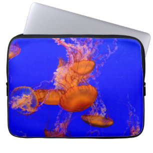 Orange Jellyfish Laptop Sleeve Blue Ocean Case