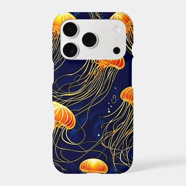 Orange Jellyfish Pattern Art (Back)