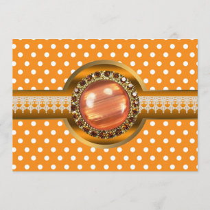 Orange Jewelled Party Invitation