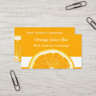 Orange Juice Bar Business Card