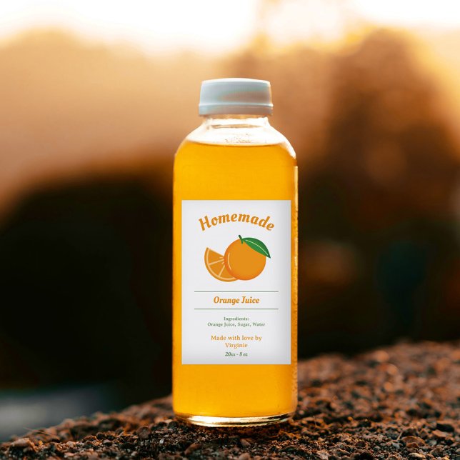 Orange Juice Bottle Label Sticker (Orange Juice Bottle Label Sticker)