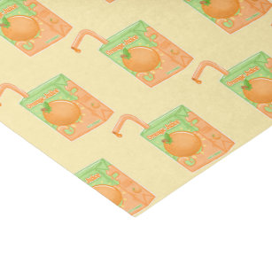 Orange Juice Box Pattern Tissue Paper