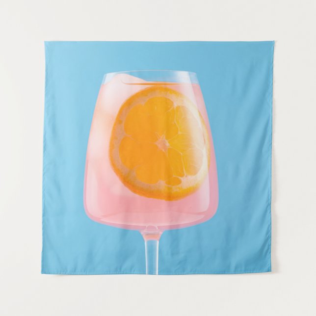 Orange juice in clear drinking glass tapestry (Front)