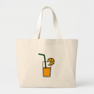 orange juice large tote bag