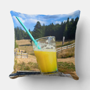 Orange Juice Outdoors – Nature Forest Photography Cushion