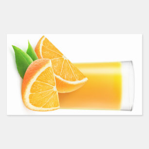 Orange juice rectangular sticker