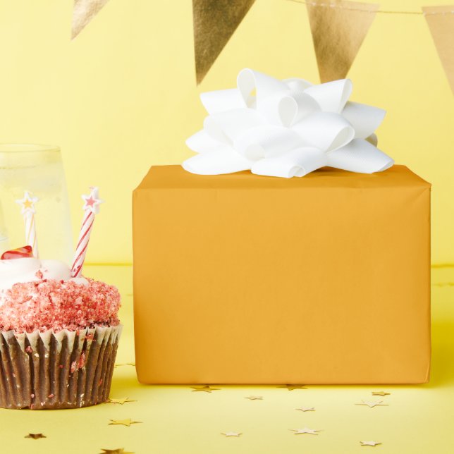 Orange Juice Solid Color 3 inch Wrapping Paper (Birthday Party)