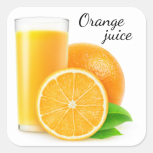 Orange juice square sticker