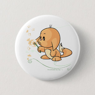 Orange Kacheek wishing on a dandelion 6 Cm Round Badge