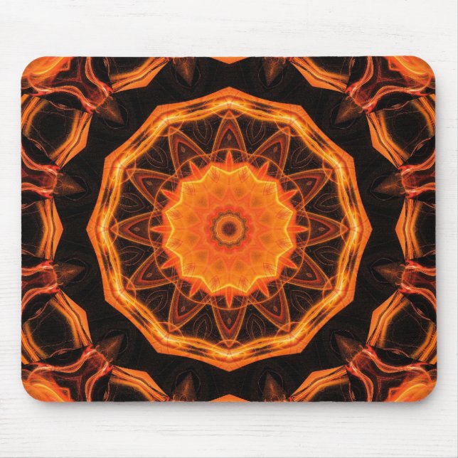 Orange Kaleidoscope 01 Mouse Pad (Front)