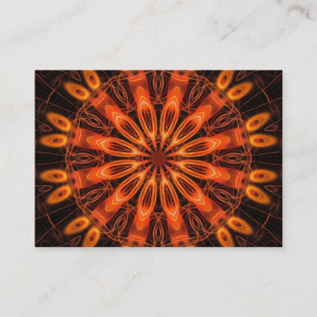 Orange Kaleidoscope 02 Business Card (Front)