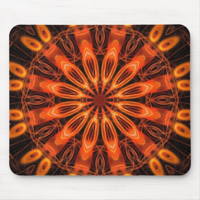 Orange Kaleidoscope 02 Mouse Pad (Front)