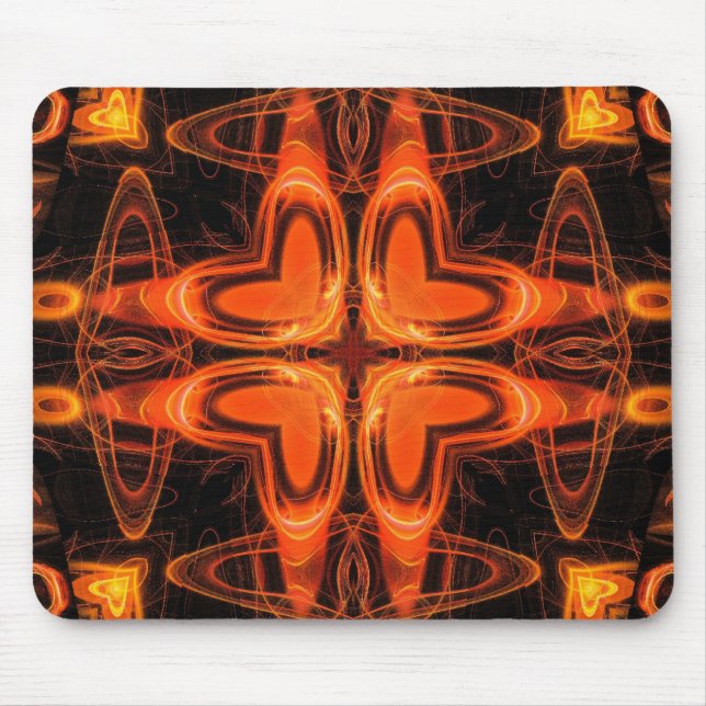 Orange Kaleidoscope 03 Mouse Pad (Front)