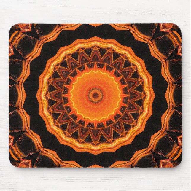 Orange Kaleidoscope 04 Mouse Pad (Front)