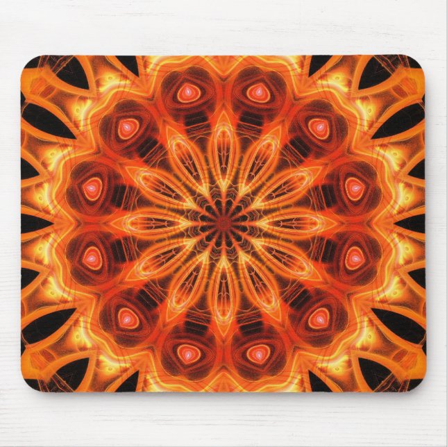 Orange Kaleidoscope 05 Mouse Pad (Front)