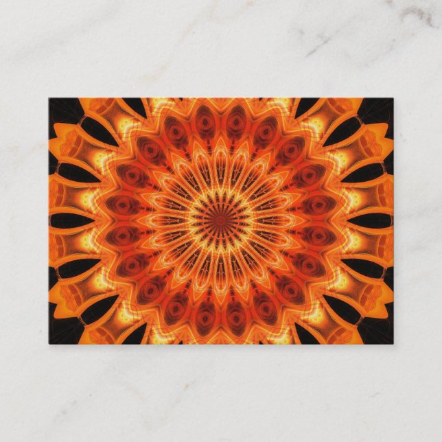 Orange Kaleidoscope 06 Business Card (Front)
