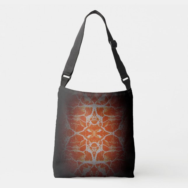 Orange kaleidoscope pattern crossbody bag (Front)