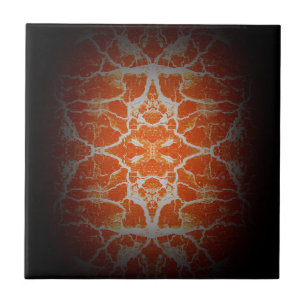 Orange kaleidoscope pattern tile