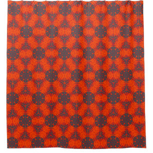 Orange Kaleidoscope Shower Curtain