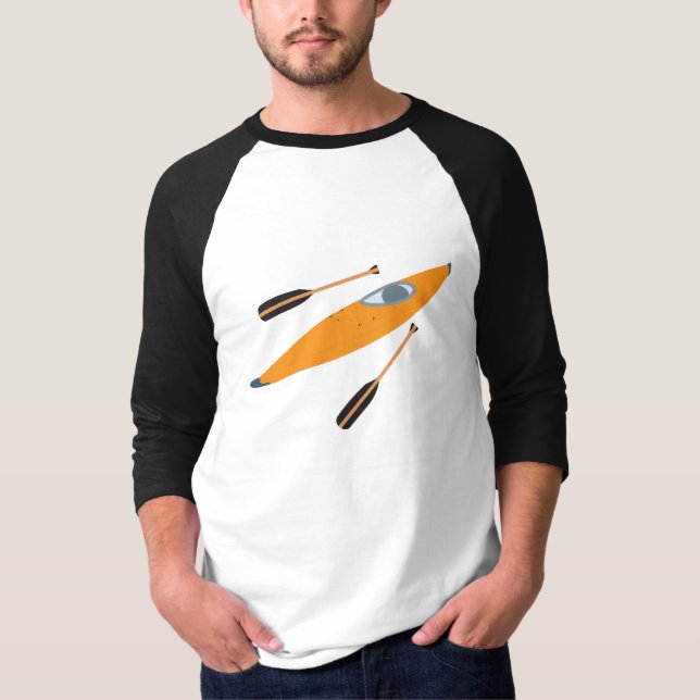 Orange Kayak with Oars T-Shirt (Front)