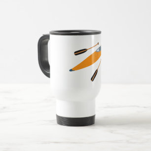 Orange Kayak with Oars Travel Mug