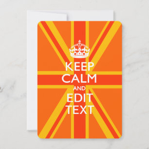 Orange Keep Calm and Your Text on a Union Jack