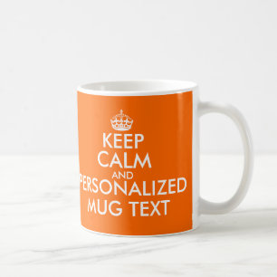 Orange Keep Calm Mugs   Personalizable Template