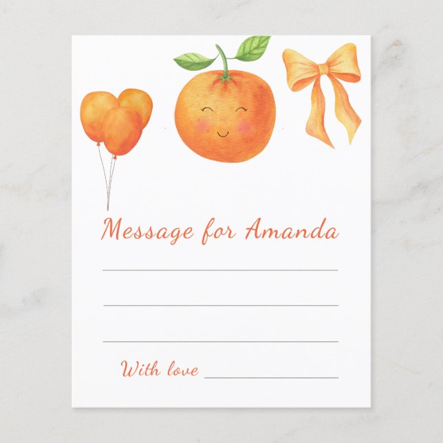 orange kids birthday time capsule message (Front)