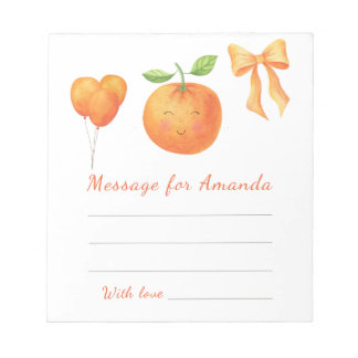 orange kids birthday time capsule message notepad