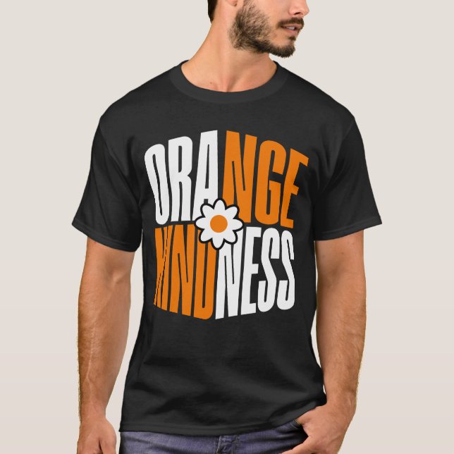 Orange Kindness Flower T-Shirt (Front)