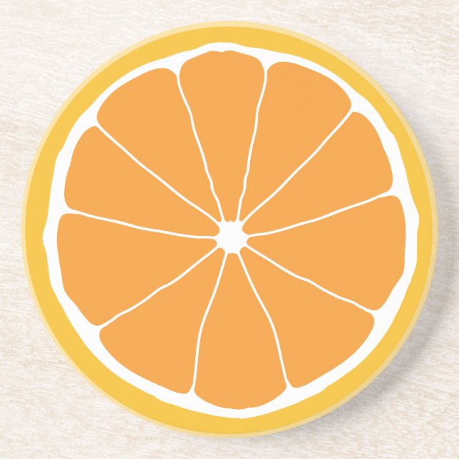 Orange Kitchen Art, Orange Coaster, Bar accessory Coaster (Front)