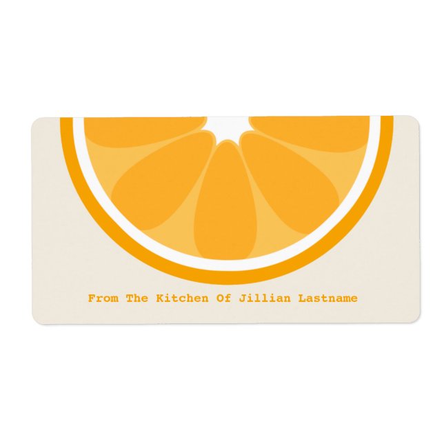 Orange Kitchen Label From The Kitchen Of (Front)