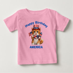 Orange Kitten (1p) Patriotic Kid T-Shirt