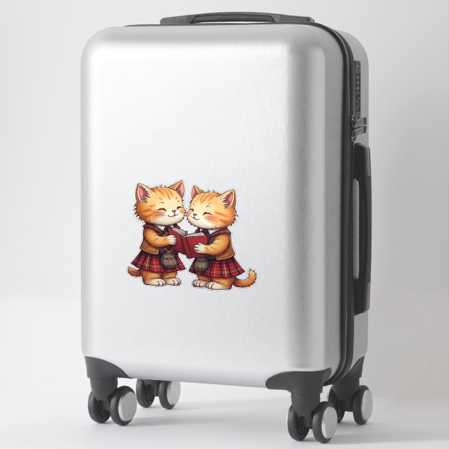 Orange Kitties Reading Burns Night (Suitcase)
