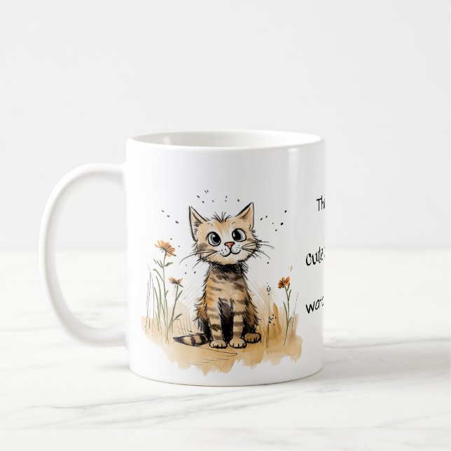 Orange Kitty My Cute Cat Videos Watching Coffee Mug (Left)