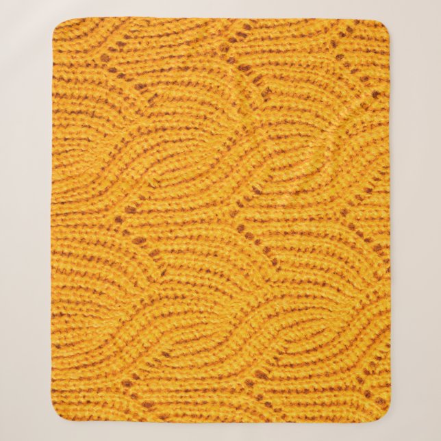 Orange knitted sweater, textured background. sherpa blanket (Front)